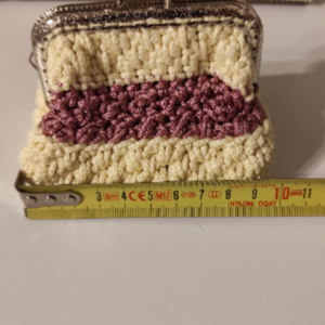 Πορτοφόλι crochet με κούμπωμα, βελονάκι, χειροποίητο κλειδαριά φιλί, - πορτοφόλια κερμάτων - 4