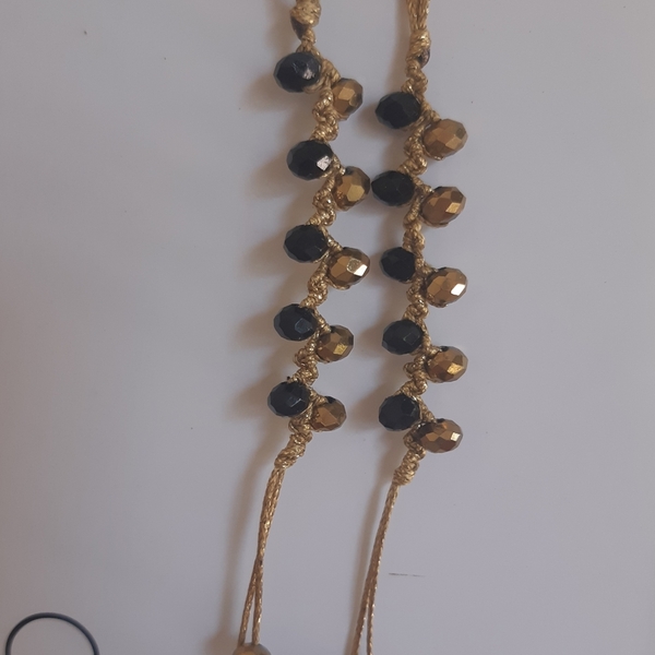 Βραδινά boho σκουλαρίκια macrame με κρυσταλλάκια - μακραμέ, πέτρες, μακριά, κρεμαστά, faux bijoux