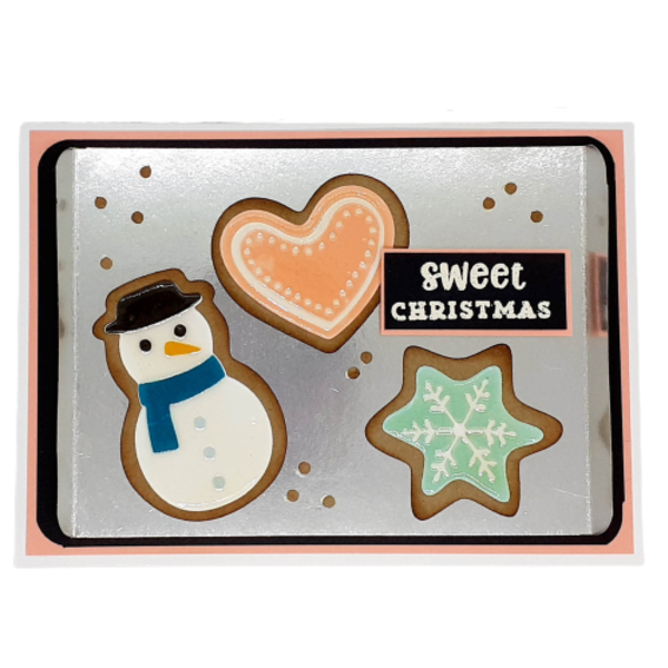 Χριστουγεννιάτικη κάρτα - Gingerbread cookies - ευχετήριες κάρτες