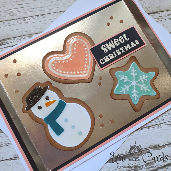 Χριστουγεννιάτικη κάρτα - Gingerbread cookies - ευχετήριες κάρτες - 3