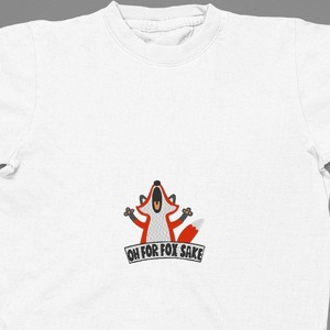 Βαμβακερό μπλουζάκι με κεντητό σχέδιο αστεια αλεπου - βαμβάκι, κεντητά, δώρο, αστείο