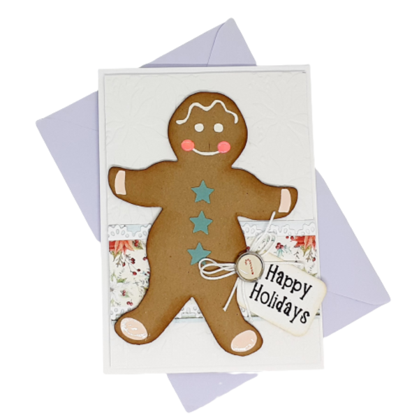 Χριστουγεννιάτικη κάρτα - Gingerbread man - χριστουγεννιάτικο, ευχετήριες κάρτες