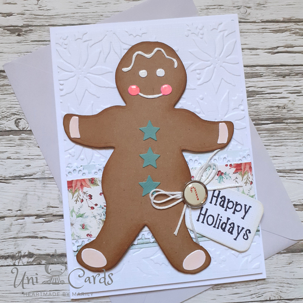 Χριστουγεννιάτικη κάρτα - Gingerbread man - χριστουγεννιάτικο, ευχετήριες κάρτες - 2