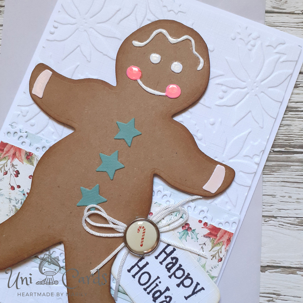 Χριστουγεννιάτικη κάρτα - Gingerbread man - χριστουγεννιάτικο, ευχετήριες κάρτες - 3