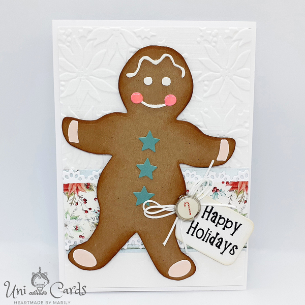 Χριστουγεννιάτικη κάρτα - Gingerbread man - χριστουγεννιάτικο, ευχετήριες κάρτες - 4