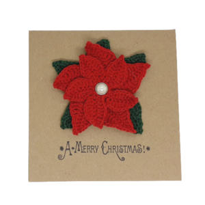 Χριστουγεννιάτικη κάρτα με πλεκτό αλεξανδρινό - νήμα, βελονάκι, ευχετήριες κάρτες