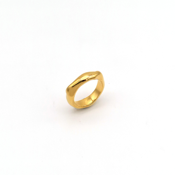 Δαχτυλίδι βεράκι Bumpy ασημί/ χρυσό - ασήμι, επιχρυσωμένα, βεράκια, σταθερά - 2