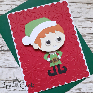 Σετ 2 χριστουγεννιάτικων καρτών - Ξωτικό και Άγιος Βασίλης - χριστουγεννιάτικο, άγιος βασίλης, για παιδιά, ευχετήριες κάρτες - 3