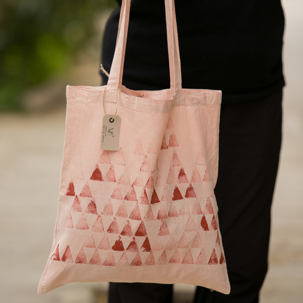 Υφασμάτινη οικολογική τσάντα ώμου βαμβακερη ζωγραφισμένη στο χέρι | Περιστεριώνες Τήνου - ύφασμα, ώμου, all day, tote, πάνινες τσάντες - 4