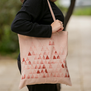 Υφασμάτινη οικολογική τσάντα ώμου βαμβακερη ζωγραφισμένη στο χέρι | Περιστεριώνες Τήνου - ύφασμα, ώμου, all day, tote, πάνινες τσάντες - 5