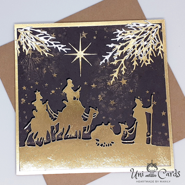 Σετ 2 Χριστουγεννιάτικων καρτών - αστέρι, ευχετήριες κάρτες - 4