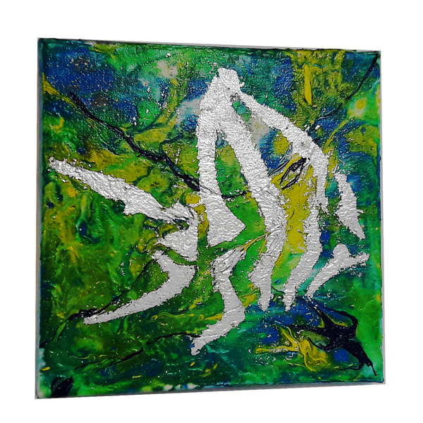 "Ψάρι σε πράσινα νερά" πίνακας μικρός - ψάρι, πίνακες ζωγραφικής