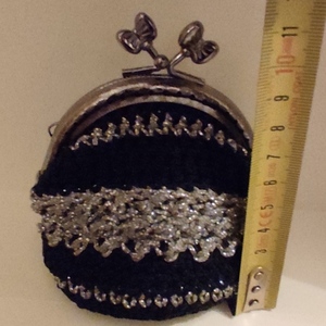 Πορτοφόλι χειροποίητο με κούμπωμα, βελονάκι, κλειδαριά φιλί - crochet, πορτοφόλια κερμάτων - 2