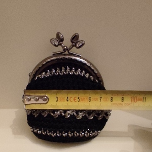 Πορτοφόλι χειροποίητο με κούμπωμα, βελονάκι, κλειδαριά φιλί - crochet, πορτοφόλια κερμάτων - 3