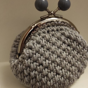 Crochet πορτοφόλι χειροποίητο με κούμπωμα, βελονάκι, κλειδαριά φιλί - πορτοφόλια κερμάτων - 2