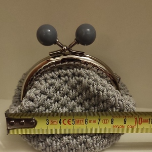 Crochet πορτοφόλι χειροποίητο με κούμπωμα, βελονάκι, κλειδαριά φιλί - πορτοφόλια κερμάτων - 4