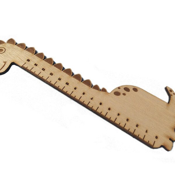 Ξύλινος χάρακας δεινόσαυρος - ξύλο, σχολικό - 3