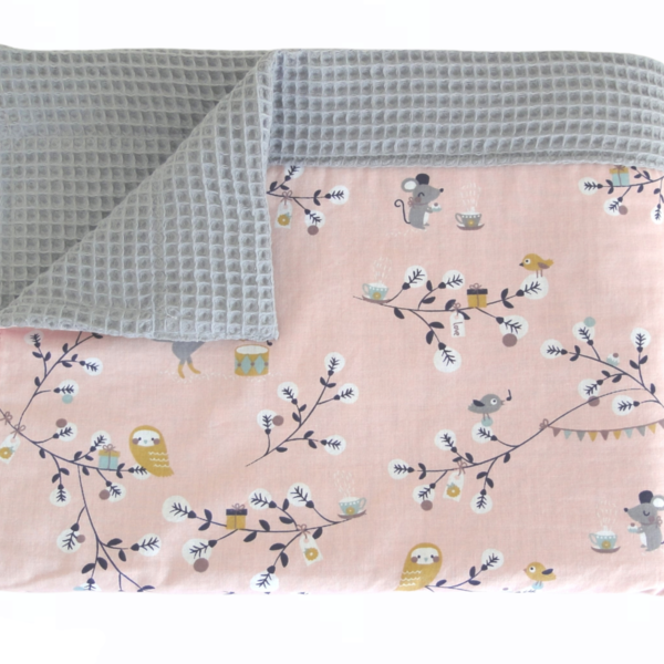 Βρεφική πικέ κουβέρτα με ζωάκια - κορίτσι, βρεφικά, ζωάκια, κουβέρτες - 2