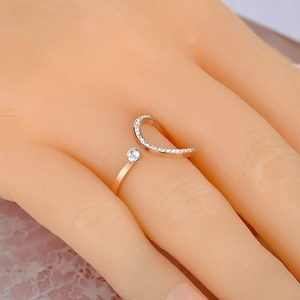 Locker Titanium Stainless Steel Bohemia Geometric Rhinestone Ring - ατσάλι, σταθερά, φθηνά - 3