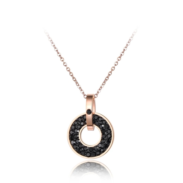 Locker Trendy Black Necklace - charms, κοντά, ατσάλι