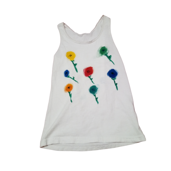Χειροποίητη μπλούζα με λουλούδια ζωγραφισμένη στο χέρι - παιδικά ρούχα