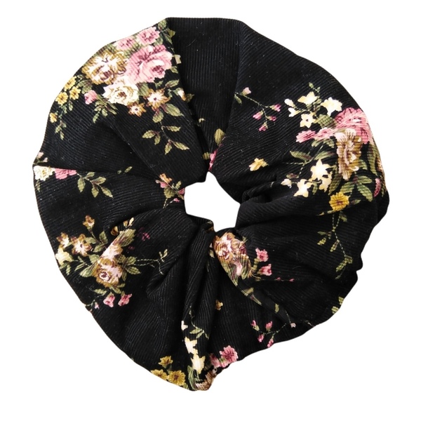 Floral xl scrunchie - φλοράλ, boho, λαστιχάκια μαλλιών