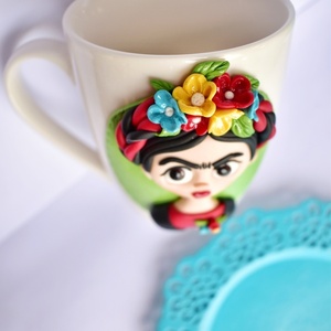 3D Κούπα " Frida Kahlo " πολυμερικός πηλός - πηλός, κούπες & φλυτζάνια - 4