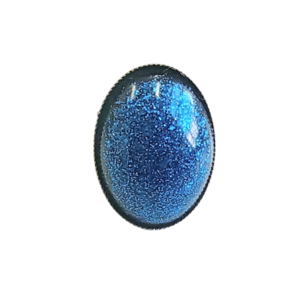 Δαχτυλίδι οβάλ σε μπρούντζινη βάση και μπλε καμπουσον ρητίνης - γυαλί, μπρούντζος, μεγάλα, αυξομειούμενα, φθηνά - 2