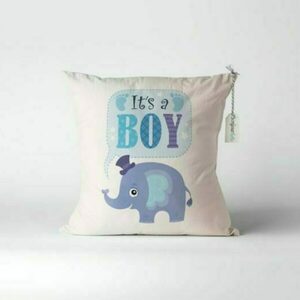 36 Βρεφικό Διακοσμητικό Μαξιλάρι ¨Its a boy Elephant¨ - αγόρι
