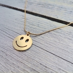 Ατσάλινο Κολιέ χαμόγελο με αλυσίδα Φίδι - charms, κοντά, ατσάλι - 2