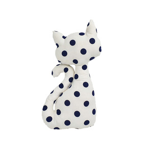 Μαξιλάρι διακοσμητικό γατάκι άσπρο με μπλε πουά - μαξιλάρια, ζωάκια - 2
