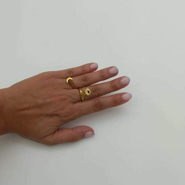 Δαχτυλίδι με ματάκι - μικρά, ατσάλι, αυξομειούμενα - 2