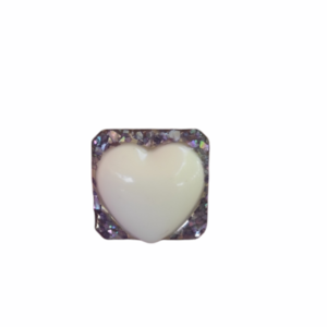 Δαχτυλίδι από υγρό γυαλί με μωβ κοράλλια - γυαλί, καρδιά, μεγάλα, αυξομειούμενα
