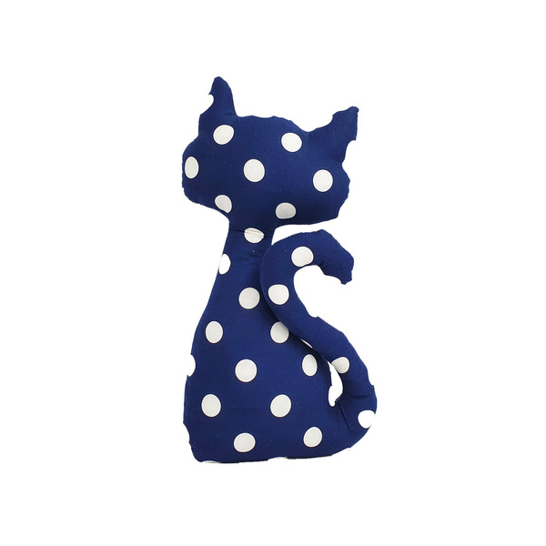 Μαξιλάρι διακοσμητικό γάτα μπλε πουά - μαξιλάρια, ζωάκια