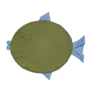 Παιδικό σουπλά (35x30 εκ.) 1 τεμάχιο - ψαράκι πράσινο πουά - ύφασμα, χειροποίητα, unisex, σουπλά, για παιδιά - 2