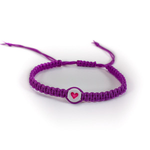 Βραχιόλι μακραμε με καρδιά / Bracelet macrame with a heart - μακραμέ, κορδόνια, χεριού, αυξομειούμενα