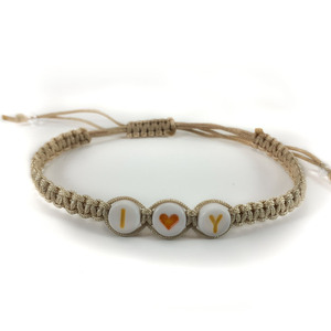 Βραχιόλι μακραμε με καρδιά/ I love you / Bracelet macrame with a heart - καρδιά, μακραμέ, κορδόνια, χεριού, αυξομειούμενα - 4