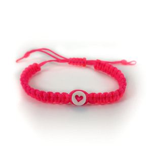 Βραχιόλι για παιδιά με καρδιά /0-5 ετών/ Bracelet for children with an heart - καρδιά, μακραμέ, κορδόνια, χεριού, αυξομειούμενα