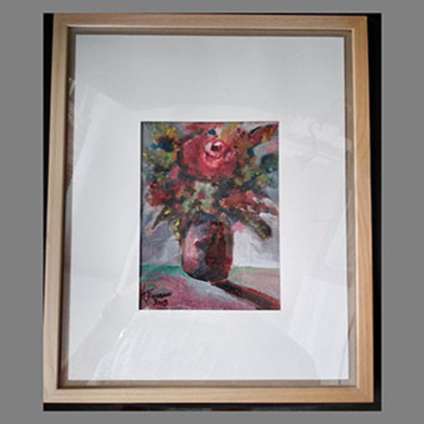 Βάζο με λουλούδια (Ακουαρέλα )4 - πίνακες & κάδρα, πίνακες ζωγραφικής - 3