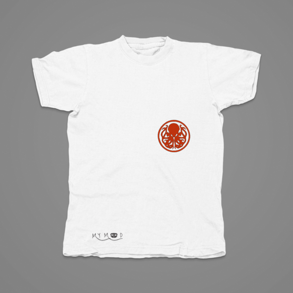 Βαμβακερό μπλουζάκι με κεντητό σχέδιο Cthulhu - βαμβάκι, κεντητά, δώρο - 2