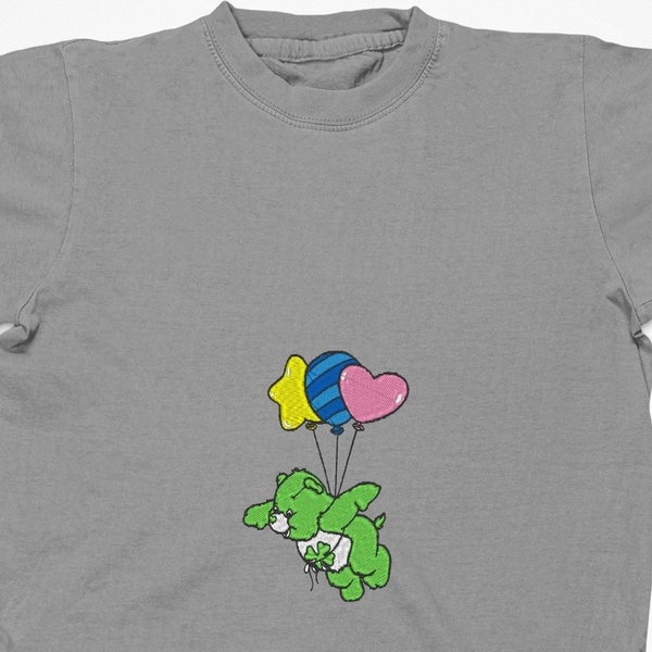 Παιδικό βαμβακερό μπλουζάκι με κεντητό σχέδιο αρκουδάκι της αγάπης μπαλόνια - βαμβάκι, κεντητά, παιδικά ρούχα - 4