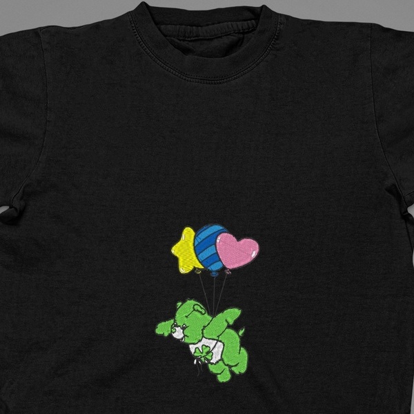 Παιδικό βαμβακερό μπλουζάκι με κεντητό σχέδιο αρκουδάκι της αγάπης μπαλόνια - βαμβάκι, κεντητά, παιδικά ρούχα - 3