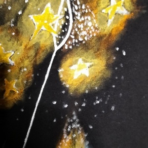 Αστέρια-Γυναικειο Tshirt ζωγραφισμένο στο χέρι - ζωγραφισμένα στο χέρι, αστέρι - 3