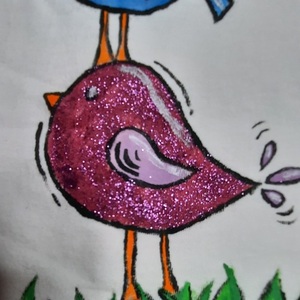 Birds-Γυναικειο tshirt ζωγραφισμένο με το χέρι - ζωγραφισμένα στο χέρι - 3