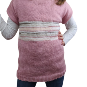 Χειροποίητη πλεκτή παιδική μπλούζα ροζ - κορίτσι, παιδικά ρούχα - 2