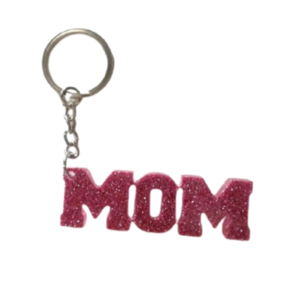 Μπρελόκ μαμά από υγρό γυαλί ροζ - ρητίνη, μαμά, γιορτή, σπιτιού