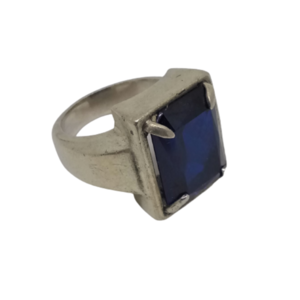 Δαχτυλίδι από ασήμι 925 με μπλε γυάλινη πέτρα - ασήμι 925, σταθερά, μεγάλα, δώρα για γυναίκες - 3
