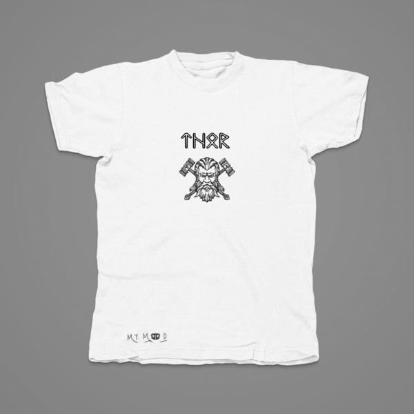 Βαμβακερό μπλουζάκι με κεντητή μεγάλη σύνθεση Θορ - βαμβάκι, κεντητά, δώρο - 2