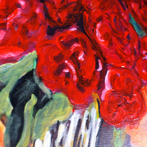RED ROSES - ΚΑΜΒΑΣ - πίνακες & κάδρα, πίνακες ζωγραφικής - 2