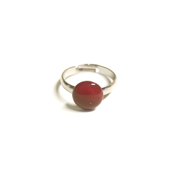 Δαχτυλίδι με δύο χρώματα με πέτρα από υγρό γυαλί - γυαλί, ατσάλι, αυξομειούμενα